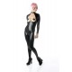 Black Pvc Open Chest Pants Suit in Sizes Medium to XXXL.