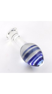  Clear With Blue Rings Anal Plug