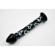 Black Heart Throb Glass Dildo