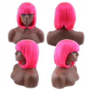 Similler Short Hot Pink Wig.(14 Inch)