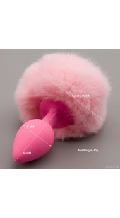 Pink Bumble Bunny Faux Fur Tail Plug.