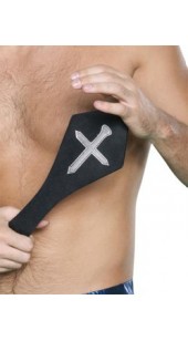 Strict Leather Black White Cross Paddle