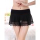 Black Shorts With Black Lace and Sheer Mesh Cover Skirt.