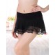 Black Shorts With Black Lace and Sheer Mesh Cover Skirt.
