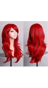 Similler Medium/Long Red Ravern Wig (28 Inch) With Two Free Wig Caps.