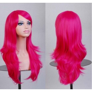 Similler Long Hot Pink Wig (28 Inch) With Two Free Wig Caps.