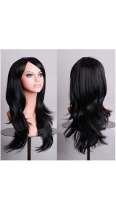 Similler Long Jet Black Wig (28 Inch) With Two Free Wig Caps.