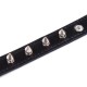 Black Leather Bondage Choker Collar O Ring and Spikes.