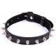 Black Leather Bondage Choker Collar With Spikes.