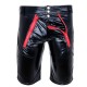 Patent Leather Long Shorts With Twin Zip Front in a Range of Sizes. 