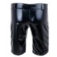 Patent Leather Long Shorts With Twin Zip Front in a Range of Sizes. 