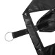 Black Stretch Super Soft Pleather Boxer's With Removable Front Penis Pouch Thong and Open Back.