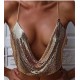 Gorgeous Gold Rhinestone Chainmail Bralette Cropped Tank Top.