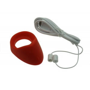 Silicone Rechargeable Vibrating Cock Ring with Taint Teaser in Colours Red or Black.
