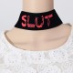 Strict Printed Wide Velvet S&m Slut Collar in a Range of Colours.