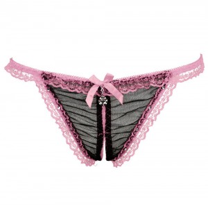 Womens Hot Crotchless Thong With Rhinestone Detail in a Range of Colours.