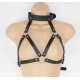 Pu Leather Cup Less Bondage Bra.