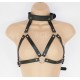 Pu Leather Cup Less Bondage Bra.