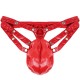 Black or Red PVC/Spandex Adjustable Thong.