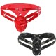 Black or Red PVC/Spandex Adjustable Thong.