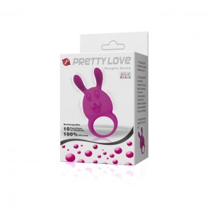 Naughty Bunny Rechargeable Silicone Cock Ring with Vibrating Clit Stimulating Ears.