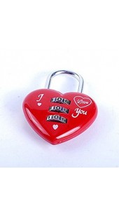 Red Heart Three Digit Combination Pad Lock.