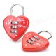 Red Heart Three Digit Combination Pad Lock.