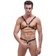 Male Body Spandex Stretch Harness With Steel Cock Ring.