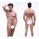 Male Body Spandex Stretch Harness With Steel Cock Ring.