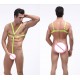 Male Body Spandex Stretch Harness With Steel Cock Ring.