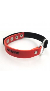 Heart Red and Black WHORE Collar.