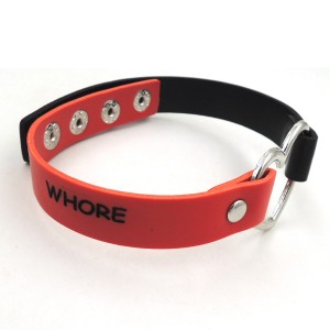 Heart Red and Black WHORE Collar.