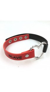 Heart Red and Black SLAVE Collar.