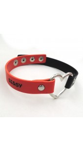 Heart Red and Black SISSY Collar.