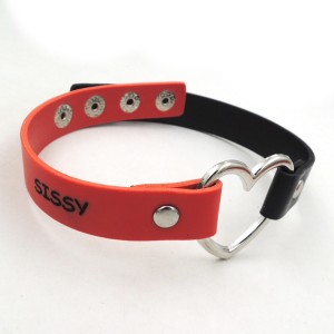 Heart Red and Black SISSY Collar.