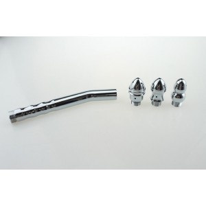 Four Piece Deluxe Super Chrome Steel Enema Shaft and Tip Set