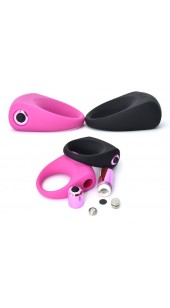 Silicone Vibrating Cock Ring in Black or Pink.