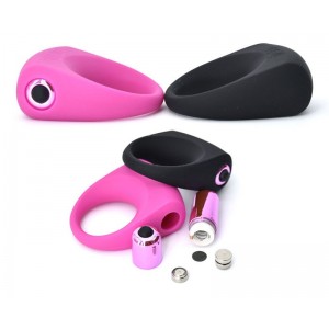 Silicone Vibrating Cock Ring in Black or Pink.