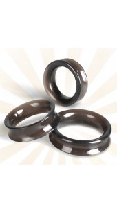 Black Triple Smooth Silicone Cock Ring Set.