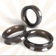 Black Triple Smooth Silicone Cock Ring Set.