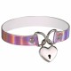 Holographic Locking Heart Choker Collar in a Range of Colours.