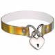 Holographic Locking Heart Choker Collar in a Range of Colours.