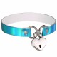 Holographic Locking Heart Choker Collar in a Range of Colours.