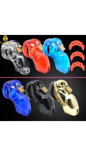 Oh baby Luxury Polycarbonate Large Male Chastity Cage Kit in Four Colours. 