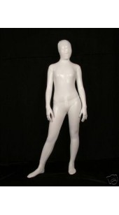 Metallic White Zentai Full Bodysuit With Hood Option