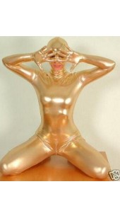 Metallic Gold Zentai Full Bodysuit With Hood Option