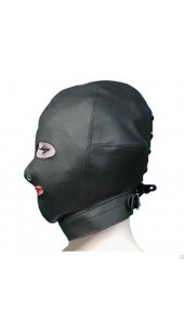 Leather Hood With Open Eyes and Mouth.