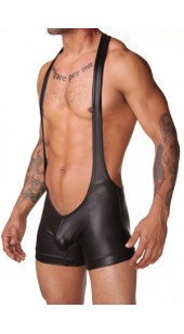 Pleather Shorts Body Suit.