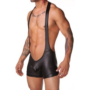 Pleather Shorts Body Suit.