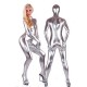 Metallic Silver Zentai Full Bodysuit.